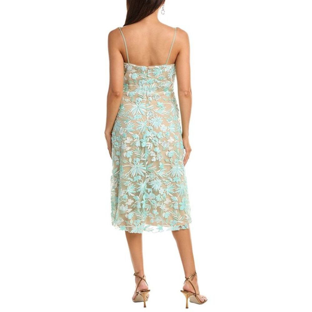Rene Ruiz Womens Flare Hem Midi Dress, Green - Picture 2 of 3